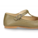 Little T-Strap Mary Jane shoes in nappa leather and seasonal colors.