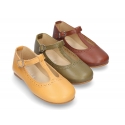 Little T-Strap Mary Jane shoes in nappa leather and seasonal colors.