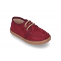 Autumn winter canvas moccasin shoes wallabee style.