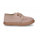 Autumn winter canvas moccasin shoes wallabee style.