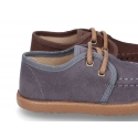 Autumn winter canvas moccasin shoes wallabee style.