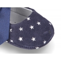 Classic little Mary Janes angel style in suede leather with STARS print design for baby.