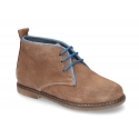 Suede leather ankle boots countryside style for kids.