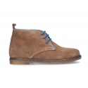 Suede leather ankle boots countryside style for kids.