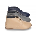 New Nappa leather ankle boot shoes with thinner shape with shoelaces.