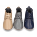 New Nappa leather ankle boot shoes with thinner shape with shoelaces.