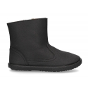 Autumn winter waxed canvas anklle boots in BLACK color with zippoer.