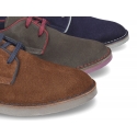 New classic suede leather Blucher style shoes for gentleman.