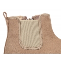 Autumn winter canvas little ankle boots with elastic band and zipper closure.