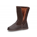 Washable leather boots combined with padded suede leather with tassels design.