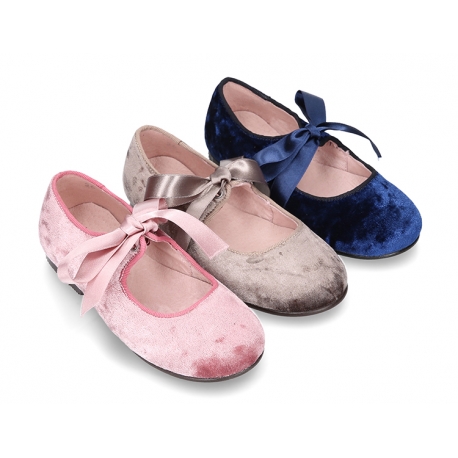 Special satin velvet canvas Ballet shoes angel style to dress.