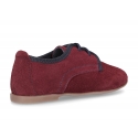 Oxford style shoes with thinner shape in suede leather.