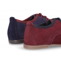 Oxford style shoes with thinner shape in suede leather.