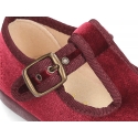 Little VELVET canvas T-strap shoes for little kids.