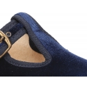 Little VELVET canvas T-strap shoes for little kids.