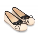 Autumn-winter canvas FASHION ballet flats with crossed bands.