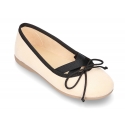 Autumn-winter canvas FASHION ballet flats with crossed bands.