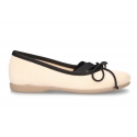 Autumn-winter canvas FASHION ballet flats with crossed bands.