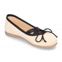 Autumn-winter canvas FASHION ballet flats with crossed bands.