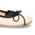 Autumn-winter canvas FASHION ballet flats with crossed bands.