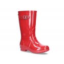 Classic SHINY rain boots with buckle design for kids.