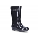 Classic SHINY rain boots with buckle design for kids.