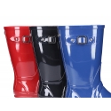 Classic SHINY rain boots with buckle design for kids.