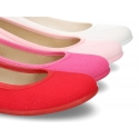 Cotton dress canvas Ballet flat shoes with elastic design for girls.