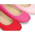 Cotton dress canvas Ballet flat shoes with elastic design for girls.