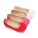 Cotton dress canvas Ballet flat shoes with elastic design for girls.