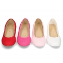 Cotton dress canvas Ballet flat shoes with elastic design for girls.