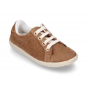 New Casual suede leather Tennis shoes with shoelaces closure.