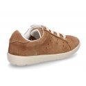 New Casual suede leather Tennis shoes with shoelaces closure.