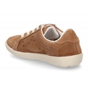 New Casual suede leather Tennis shoes with shoelaces closure.