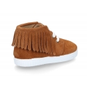 New Casual little ankle boot shoes with fringed design and sneaker style soles.