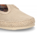 Cotton canvas T-Strap shoes espadrille style for babies.