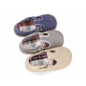 Cotton canvas T-Strap shoes espadrille style for babies.