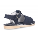 Nobuck leather kids Sandal shoes Menorquina style with SUPER FLEXIBLE soles.