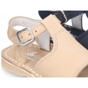 Nobuck leather kids Sandal shoes Menorquina style with SUPER FLEXIBLE soles.
