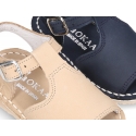 Nobuck leather kids Sandal shoes Menorquina style with SUPER FLEXIBLE soles.