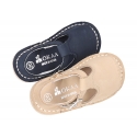 Nobuck leather kids Sandal shoes Menorquina style with SUPER FLEXIBLE soles.