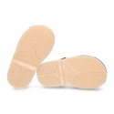 Nobuck leather kids Sandal shoes Menorquina style with SUPER FLEXIBLE soles.