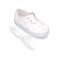 Cotton Canvas bamba shoes with elastic band and stars print.