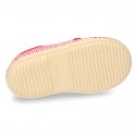 Stripes print Cotton canvas Laces up shoes espadrille style.