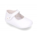 Soft Nappa leather little Mary Jane shoes with button for baby.