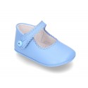 Soft Nappa leather little Mary Jane shoes with button for baby.
