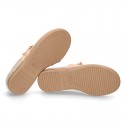 New Linen canvas little Ballet flat shoes with elastic band.