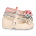 New spring summer canvas Mary Janes with FLOWER design.