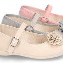New spring summer canvas Mary Janes with FLOWER design.