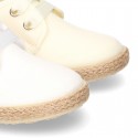 Special CEREMONY laces up shoes espadrille style with ties closure.